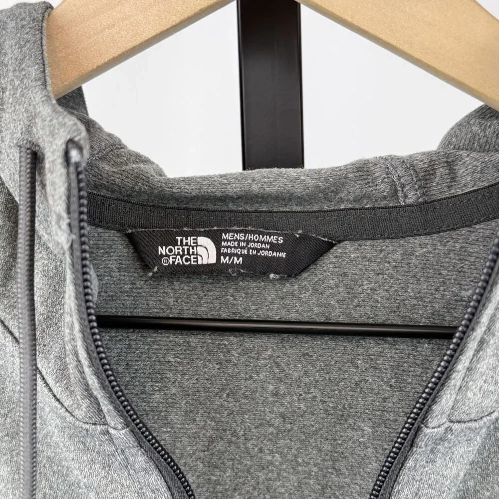 The North Face Full Zip‎ Hoodie Gray Teal Softshell Jacket Mens M Zip Pockets